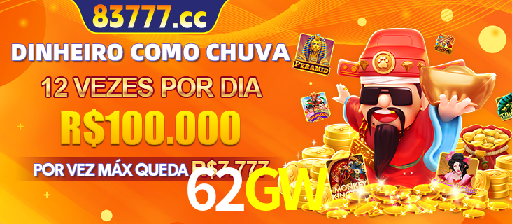 Banner do programa de recompensas Recomende para amigos do 62GW, detalhando os bônus por convidar amigos, com prêmios que chegam a R$288.888.