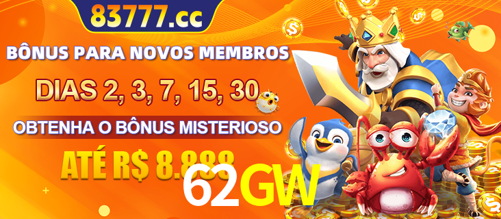 Anúncio dos benefícios para Membro VIP Sênior na plataforma 62GW, incluindo bônus promocionais, semanais e mensais, ilustrado com o personagem Fortune Tiger.