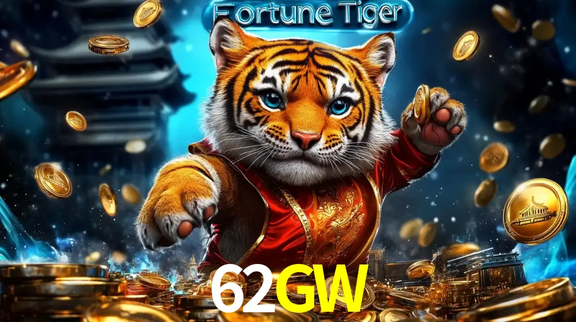 Imagem promocional do jogo de slot Fortune Tiger, com um tigre majestoso em traje tradicional cercado por uma fortuna em moedas de ouro, disponível agora no cassino 62GW.